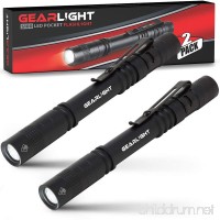 GearLight LED Pocket Pen Light Flashlight S100 [2 PACK] - Small  Mini  Stylus PenLight with Clip - Perfect Flashlights for Inspection  Work  Repair - B07891LTSD