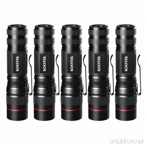 Kootek 5 Pack Super Mini Flashlights LED Waterproof Zoomable Bright Flashlight for Kids Child Outdoor Hiking Biking Camping Cycling Emergency Light (0.83 Inch Wide) - B077P47TF1