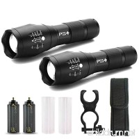 LED Tactical Flashlights High Lumens - PeakPlus PFX1000 [2 Pack] Super Bright EDC Flashlight with Holster  Bike Mount - LED Flashlights  Zoom  5 Modes For Camping  Fishing and Emergency - B01MZHW2BV