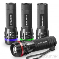 Pack of 4 Flashligts  BYBLIGHT Small Flashlight with Colored Band  Zoomable  150 Lumens LED Flashlight  3 Modes for Indoors and Outdoors(Car  Emergency  Capming and Kids) (Colorful) - B06ZXV3D2K