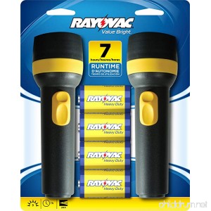 RAYOVAC Value Bright 9-Lumen 2D Economy Flashlight Twin Pack with Batteries EVB2D2D-BD9D - B00428V8UM