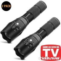 Tactical Flashlight Wowlite 1600 LM Ultra Bright - CREE XML T6 LED Taclight As Seen On Tv with 5 Light Modes and Adjustable Focus for Emergency Camping Hiking(2 pack) - B01MYYZICX