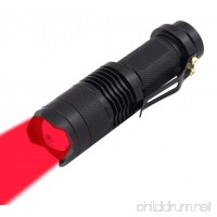 WAYLLSHINE Zoomable Scalable Red LED 3 Mode 200 Lumen 150 Yard Long Range Red Light Flashlight Red Hunting Light Tactical Flashlight Red Light Torch For Fishing Hunting Detector - B0136RV4YY