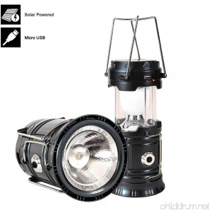 2018 NEW 18650 Battery Solar LED Camping Lantern and 2800mAh USB Powerbank - Up to 10 Hours at Brightest Setting - Great for: Camping Hiking Auto Emergencies - Batteries Included - 3Year Warranty - B07BHG1XTK