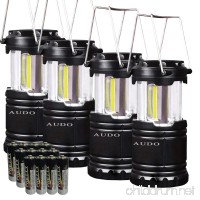 Camping Lantern Ultra Bright 4 Pack Audo Cob Led Outdoor Portable Camping Light With 12 AA Batteries Survival Kit For Camping Fishing (Black) - B0786YSNCP