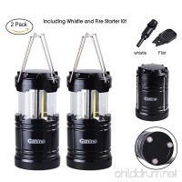 Gshine Camping Lantern  LED Lantern Lights with Magnetic Base 2 Pack Portable Camping Gear COB Water Resistant Survival Kit for Emergency  Whistle and Fire Starter Kit Included (Black - Pack of 2) - B07791Z7TF