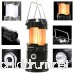 HLZHOU 2 Pack Portable LED Camping Lantern [2018 UPGRADED][3-IN-1] Decorative Flame light Ultra Bright Flashlights Collapsible Survival Kit for Emergence Outdoor Black (Batteries Not included) - B07D67BZY3