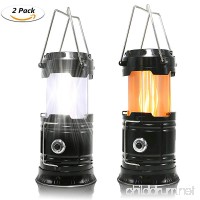 HLZHOU 2 Pack Portable LED Camping Lantern  [2018 UPGRADED][3-IN-1] Decorative Flame light Ultra Bright Flashlights Collapsible Survival Kit for Emergence  Outdoor Black (Batteries Not included) - B07D67BZY3