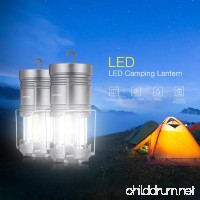 Pavlit LED Camping Lantern COB Technology Battery Powered for Hiking Emergency Hurricane  2 Pack Camping Lantern with Hook - Magnetic Base - NEW COB LED Technology Emits 1000 Lumens- C (Grey) - B0797NL2ZB