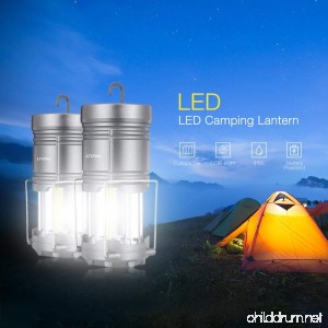 Pavlit LED Camping Lantern COB Technology Battery Powered for Hiking Emergency Hurricane 2 Pack Camping Lantern with Hook - Magnetic Base - NEW COB LED Technology Emits 1000 Lumens- C (Grey) - B0797NL2ZB