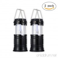 Solar LED Camping Lantern  Trymie 3 in 1 Portable Outdoor Rechargeable LED Tent Lamp Foldaway Handheld Flashlights with USB Power Bank for Hiking  Emergencies  Camping  Outdoors（2 Pack） - B077QW5BNJ