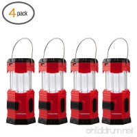 TANSOREN 4 PACK Portable LED Camping Lantern Solar USB Rechargeable or 3 AA Power Supply  Built-in Power Bank for Android Charger  Waterproof Collapsible Emergency LED Light with S" Hook - B077QBKXZD
