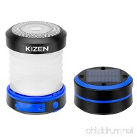 Kizen Solar Powered LED Camping Lantern - Solar or USB Chargeable  Collapsible Space Saving Design  Emergency Power Bank  Flashlight  Water Resistant. For Outdoor Night Hiking Camping Tent Lawn Patio! - B01L4WHOY2