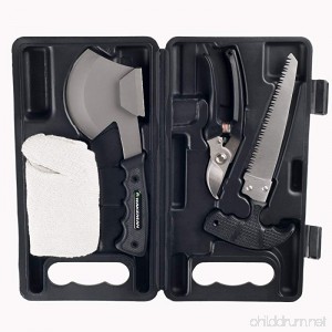 Wakeman Camping Tool Kit with Axe Saw Clippers & Gloves - B01MV3XX6G
