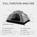 lychee 2 Person Camping Tent Light Weight Quick Opening Design Waterproof 2-Person Backpacking Tent UV Resistance Tents for Camping Hiking Fishing Outdoor Picnic. - B07DC5K4CR