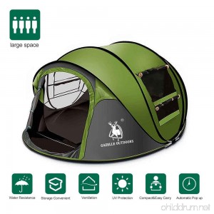 Rxlife Instant Pop Up Camping Tent for 3 Person Automatic Hiking Dome Tent with Vent Mesh Doors and Windows Shelter for Outdoor Family Camping Hiking Backpacking Travel Beach Green - B07BQMPYQM