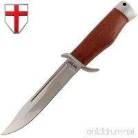 Grand Way Bowie Knife - Hunting Fixed Blade Knife with Wood Handle and Guard - Small Rambo Knife for Buschcraft and Survival FB 1882 - B073RGM8FM