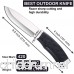 Grand Way Knife Fixed Blade - Best Outdoor Camping Bushcraft Field Hiking Backpacking Knife - Tactical Survival Defense Hunting Knife with Anti-Slip Handle - Stainless Steel Knife for Men Women Black - B01MSQS9GQ