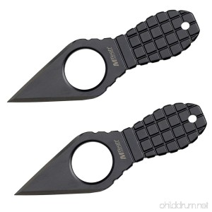 MTech USA MT-588BK Fixed Blade Neck Knife Black Blade and Grenade-Style Handle 4-1/4-Inch Overall (2 Packs) - B01N811J6K