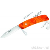 SWIZA Swiss Pocket Knife D03 CAMO Fern Orange  anti-slip-grips  11 Features - B01N3KRN9M
