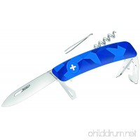 SWIZA Swiss Pocket Knife D03 CAMO Urbane Blue  anti-slip-grips  11 Features - B01MXHTFQ3