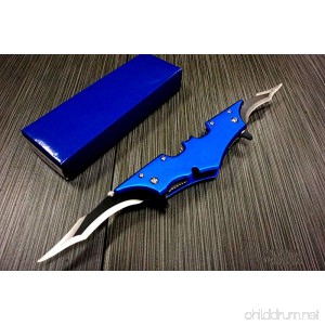 Batman Dark Knight Bat Spring Assisted Open Folding Double Blade Dual Twin 5 Colors Pocket Knife Tactical Belt Clip Desert Digi Camo Silver Blue Red Knives - B07993Z3WY