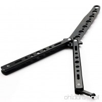 Black Metal Practice Balisong Butterfly Knife Trainer by Oliasports - B00MDY95MK
