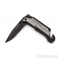 BlizeTec Survival Knife: Best 5-in-1 Tactical Pocket Folding Knife with LED Light  Seatbelt Cutter  Glass Breaker & Magnesium Fire Starter - B00HESG0ZA