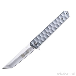 Gentleman's Folding Pocket Knife Military-Grade Double Safety Lock Tactical Gear with Sheath - B074V4KLK8