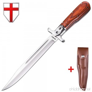 Grand Way Tactical Folding Survival Finnish Knife - Large Dagger with Wood Handle - Long Blade - Everyday Self Defense Knife - Good for Fighting and Rescue Hunting and Camping - Military Knife 12 KG - B01MT9L0YP