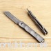 KATSU Handmade Full Damascus Steel Bamboo Style Japanese Razor Pocket Folding Knife with Pocket Clip - B01LDNWS5M