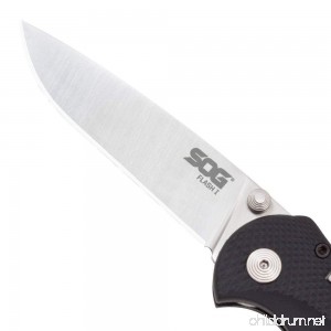 SOG Flash I Assisted Folding Knife FSA7-CP - Satin Polished 2.5 Straight Edge Blade GRN Handle - B000KOW8A6