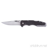 SOG Salute Folding Knife FF10-CP - Bead Blasted 3.625" Blade  G10 Handle  Stainless Steel Liners - B001TKEB64