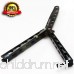 Anlado Balisong Butterfly Knife Trainer Practice with O-ring Latch - Enhanced Version - Black Metal Steel - no Offensive Blade - for Beginner Children Butterfly Knives Lover and more - B06W5KSDY5
