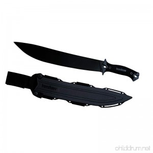 Kershaw Camp 18 (1074) Camp Series Machete; 18” 65Mn Steel Fixed Blade with Black Powdercoat Finish and Rubber Overmold Handle; Includes Molded Sheath with Nylon Straps And Lash Points; 2 lb. 14 oz - B00BNPV1O0