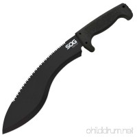SOG SOGfari Kukri Machete MC11-N - Hardcased Black 12" Blade w/Saw Back  Rubber Handle  Nylon Sheath - B00I5T1N0E