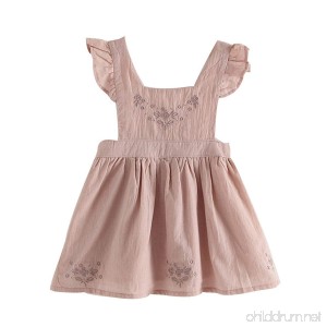 Birdfly Baby Girls Embroidered Ruffle Sleeveless Pinafore Dress Toddler Kids Country Rustic Outfit - B077P5S1NW