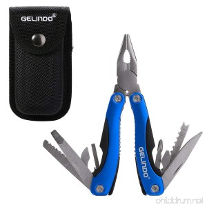 Gelindo Premium Pocket Multitool With Sheath Knife Pliers Saw & More (Blue) - B00Z7CQT38