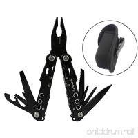 Multitool With Belt Clip - Folding Multi-Plier  Wire Cutter - Safe Lock - Includes Sheath - Black Oxide Stainles Steel - for Survival  Fishing  Camping - Roshburg Adventure Series - B07899DYN9