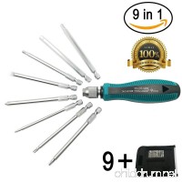 Screwdriver Set 9 in 1 Multi-use Phillips Slotted Flathead Hex Torx Head 8 Screwdriver Bits Craftsman Toolkit Repair Tool for Professional and Home use - B07BQN5SCT