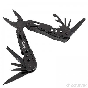 Vertex Gear 14-in-1 MULTITOOL with SAFETY LOCK and FREE multi tool POUCH. Multipurpose tool with heavy duty SPRING LOADED pliers top grade HARDENED STAINLESS STEEL and BLACK OXIDE finish - B0722FTW6G