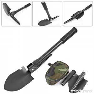 Multifunctional Folding Shovel UMsky Military Tactical Pickaxe Mattock Hack Hoe with Compass for Camping Hiking Hunting Fishing Gardening - B06ZZH32NK