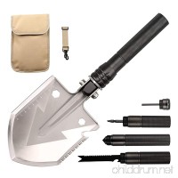 WINHI Folding Shovel with Carrying Pouch  Tactical Army Entrenching Tool  Trench Shovel  Emergency Survival Steel Spade for Camping  Hiking  Backpacking  Gardening - B01N5MCSWO