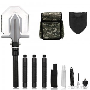 Xben Folding Camp Shovel Military Tactical Shovel Army Surplus Survival Gear Multi-purpose Outdoor Emergency Tool Kit for Car and Snow Removal - B075RWR952
