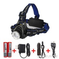 Amerzam Led Headlamp 3 Modes Super Bright LED Rechargeable Headlight with Rechargeable Batteries  Car Charger  Wall Charger and USB Cable for Outdoor Camping Hunting Running Hiking - B01A5A0K7C