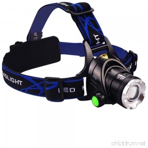 Tech Trio Super Bright LED 1800 Lumens Headlamp with Rechargeable Batteries and Car Charger and AC Charger and USB Cable - B01BWDNWKI