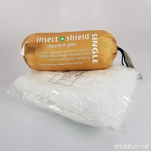 Insect Shield Treated Mosquito Net - White Rectangular Single 39 X 66 X 66 - B076GP9784