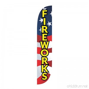 LookOurWay Fireworks American Flag USA Feather Flag 12-Feet - B06Y3TQRJL
