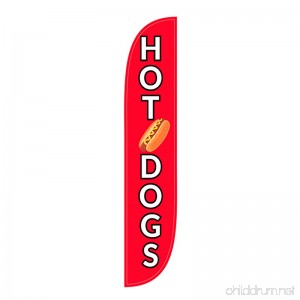 LookOurWay Hot Dogs Feather Flag 12-Feet - B074P4ZWSY