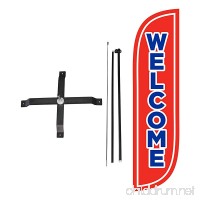 LookOurWay Welcome Feather Flag Complete Set with Poles & X-Stand  5-Feet - B06XPPYW38